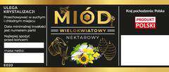 Etykiety na miód  wielokwiatowy nektarowy czarne opakowanie 100 szt