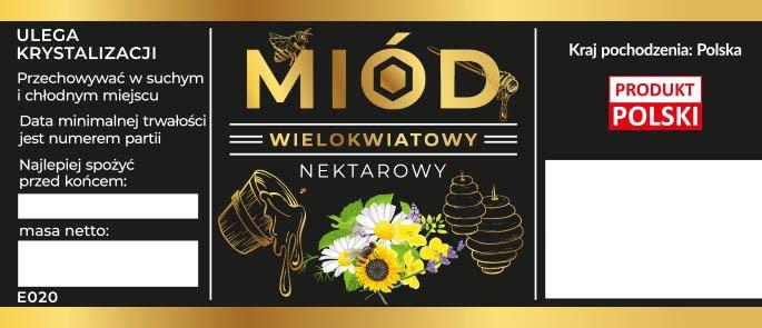 Miody etykiety black 116x50mm 3