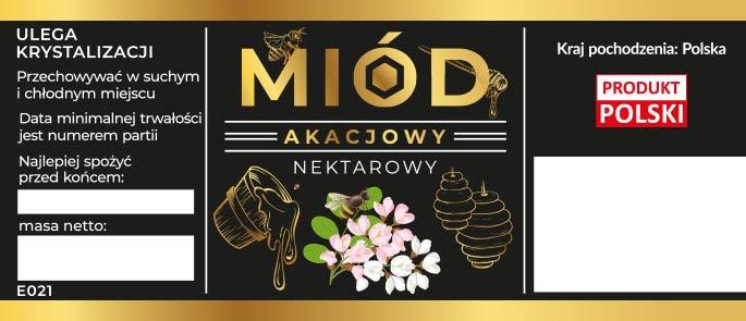 Miody etykiety black 116x50mm 4