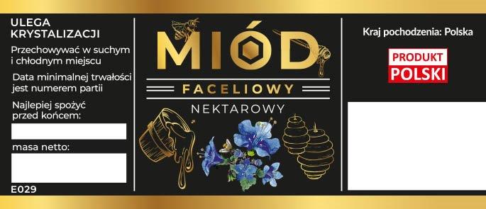 Miody etykiety black 116x50mm 12