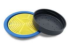 Zestaw do podkarmiania, nakrętka z dziurkami, pierścień, sitko. 