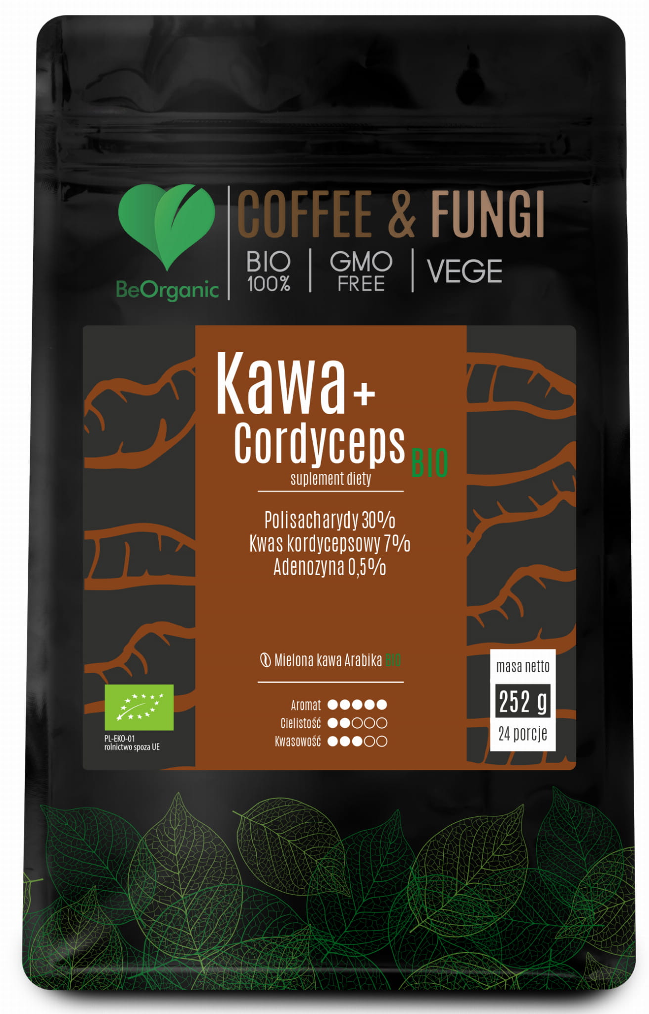 Packshot beorganic coffeefungi cordyceps front